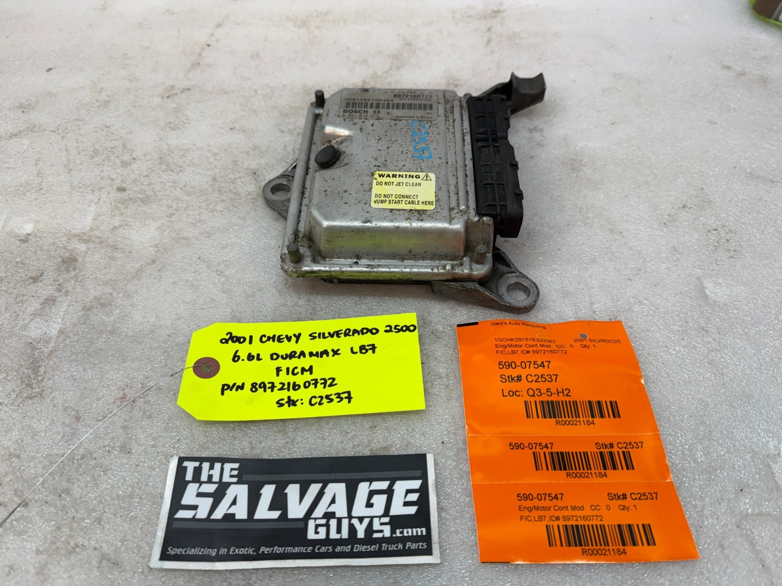 01 Chevrolet GMC LB7 6.6 DURAMAX FICM FUEL INJECTION CONTROL MODULE 89 ...