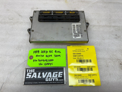 99 JEEP GRAND CHEROKEE 4.0 AUTOMATIC ENGINE COMPUTER ECM ECU P56041423AD