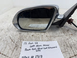 13 AUDI S8 A8 D4 ALUMINUM LEFT POWER FOLD SIDE VIEW MIRROR W/ BS SURROUND 11-18