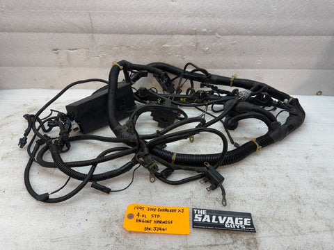 95 JEEP CHEROKEE XJ 4.0 MANUAL ENGINE BAY UNDERHOOD WIRING HARNESS LOOM FUSES