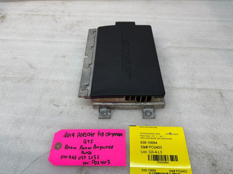 17 18 19 PORSCHE CAYMAN GTS 982 718 OEM BOSE STEREO RADIO AMPLIFIER 4G5035223E