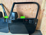 05 JEEP WRANGLER TJ LJ OEM FULL HARD DOORS W/ DOOR PANELS MIRRORS BLACK 97-06