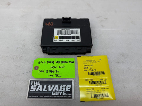 03 04 Chevrolet GMC DURAMAX LB7 6.6 BODY CONTROL MODULE BCM 15194170