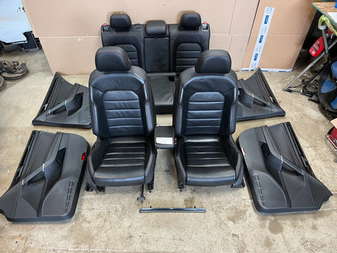 16 VOLKSWAGEN GOLF GTI MK7 4 DOOR BLACK LEATHER SEATS & DOOR PANELS OEM 15-21