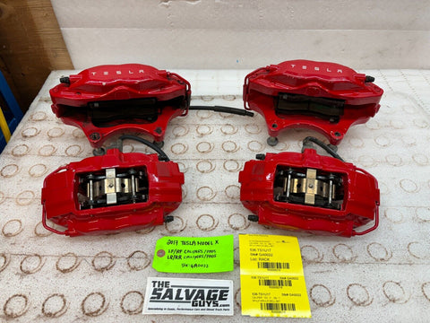 17 18 19 20 TESLA MODEL X P100D OEM RED FRONT REAR BREMBO BRAKE CALIPERS