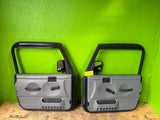 97-06 JEEP WRANGLER TJ LJ OEM FULL HARD DOORS GREEN W GRAY DOOR PANELS MIRRORS