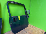 97-06 JEEP WRANGLER TJ LJ OEM FULL HARD DOORS GREEN W GRAY DOOR PANELS MIRRORS