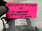 17 18 19 PORSCHE CAYMAN BOXSTER GTS 982 718 2.5 OEM AC COMPRESSOR 9P1820803D