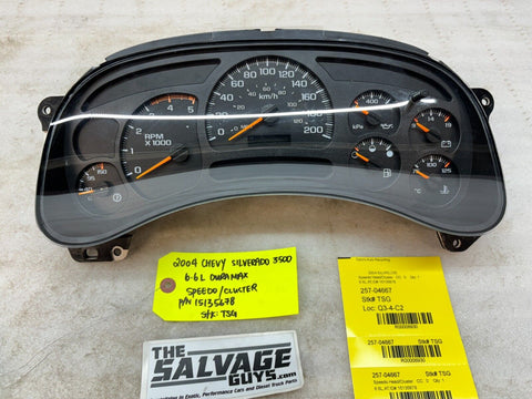 03-05 CHEVROLET GMC SIERRA SILVERADO GAUGE SPEEDOMETER CLUSTER DIESEL 15135678