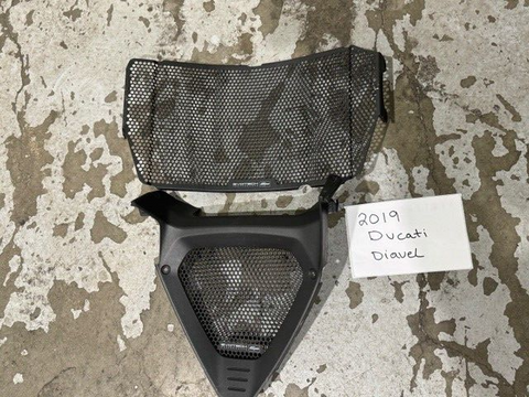 2019 DUCATI DIAVEL 1260S OEM FRONT LOWER MID V FAIRING W/ EVOTECH GAURDS 19-22