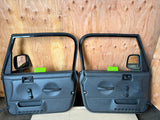 05 JEEP WRANGLER TJ LJ OEM FULL HARD DOORS W/ DOOR PANELS MIRRORS BLACK 97-06