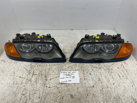 01 BMW E46 330XI 330I 330CI SEDAN OEM XENON LEFT RIGHT HEADLIGHT COMPLETE 99 00