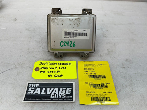 04 05 GMC CHEVROLET SILVERADO 2500HD 3500HD 6.6 LLY ENGINE ECU ECM 12244189