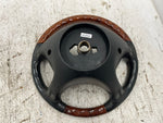 03-09 MERCEDES R230 SL500 SL55 OEM BLACK LEATHER & WALNUT WOOD STEERING WHEEL