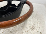 03-09 MERCEDES R230 SL500 SL55 OEM BLACK LEATHER & WALNUT WOOD STEERING WHEEL