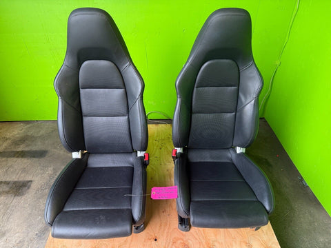 19 PORSCHE CAYMAN GTS 982 991 718 981 ADAPTIVE 18 WAY BLACK LEATHER SPORT SEATS