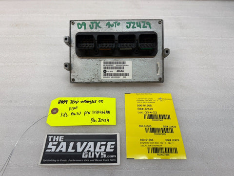 09 JEEP WRANGLER 3.8 AUTO JK ENGINE COMPUTER ECM ECU 05150466aa