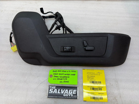 23 DODGE RAM 2500 3500 RIGHT SIDE POWER SEAT SWITCH & PANEL 20-24 68468115AB