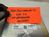 20 JEEP WRANGLER JL JT 3.6 ENGINE COMPUTER ECM ECU 68434927AA 18-23