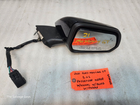 21 FORD MUSTANG 5.0 GT OEM BLACK RIGHT SIDE POWER B/S MIRROR W/ PUDDLE