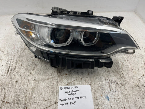 15 BMW M235i F20 F22 F23 RIGHT SIDE OEM ADAPTIVE HEADLIGHT 7304478 14-17