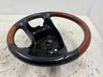 03-09 MERCEDES R230 SL500 SL55 OEM BLACK LEATHER & WALNUT WOOD STEERING WHEEL