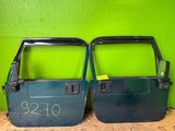 97-06 JEEP WRANGLER TJ LJ OEM FULL HARD DOORS GREEN W GRAY DOOR PANELS MIRRORS