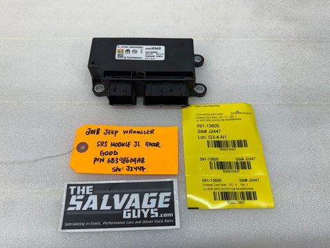 18 JEEP WRANGLER RUBICON JL JT OEM SRS MODULE 4 DOOR 18-23 68398609AB