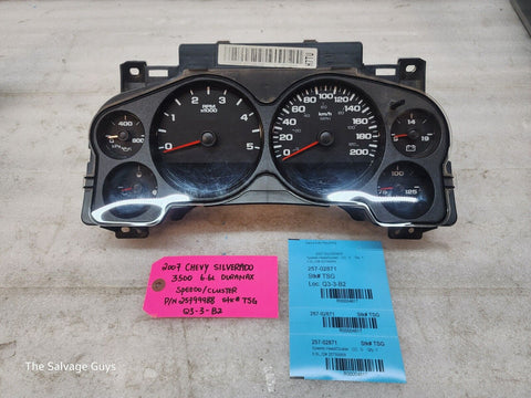 07.5-10 Chevrolet GMC SIERRA DIESEL SPEEDOMETER DASH GAUGE CLUSTER METRIC KM/H