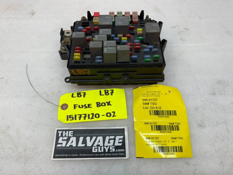 01-05 Chevrolet GMC 2500hd SIERRA 6.6 LB7 UNDERHOOD FUSE RELAY BOX 15177120-02