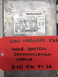03-09 MERCEDES E63 E500 W211 AMG VOICE CONTROL MODULE OEM A2218708726