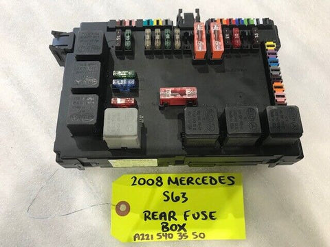 07 08 09 MERCEDES BENZ AMG S63 W221 W219 REAR FUSE BOX A2215403550