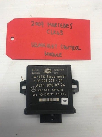 07 08 09 MERCEDES CLK63 AMG W209 HEADLIGHT CONTROL MODULE COMPUTER A2118708726