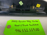 02 PORSCHE 996TT 996 POWER HOOD & TRUNK RELEASE SWITCH AND TRIM 01-05 69K!!