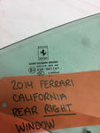 08-14 FERRARI CALIFORNIA F149 COMPLETE RIGHT REAR QUARTER WINDOW GLASS REGULATOR