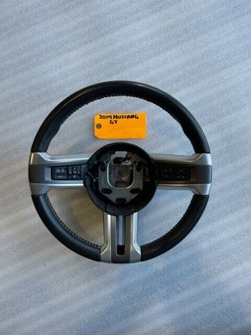 14 FORD MUSTANG 5.0 GT OEM BLACK LEATHER STEERING WHEEL WITH CONTROLS 10-14