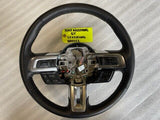 16 FORD MUSTANG GT BLACK LEATHER STEERING WHEEL W CONTROLS  6sp MANUAL 15 16 17