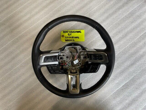 16 FORD MUSTANG GT BLACK LEATHER STEERING WHEEL W CONTROLS  6sp MANUAL 15 16 17